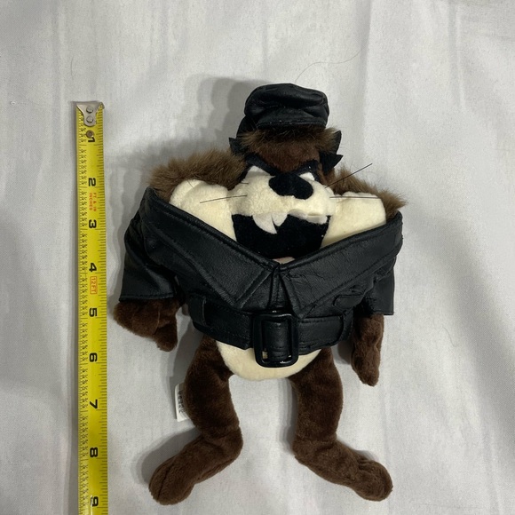 Warner Bros. 9” Taz Motorcycle Biker Beanie Plush Tazmanian Devil Looney Tunes - Picture 9 of 10